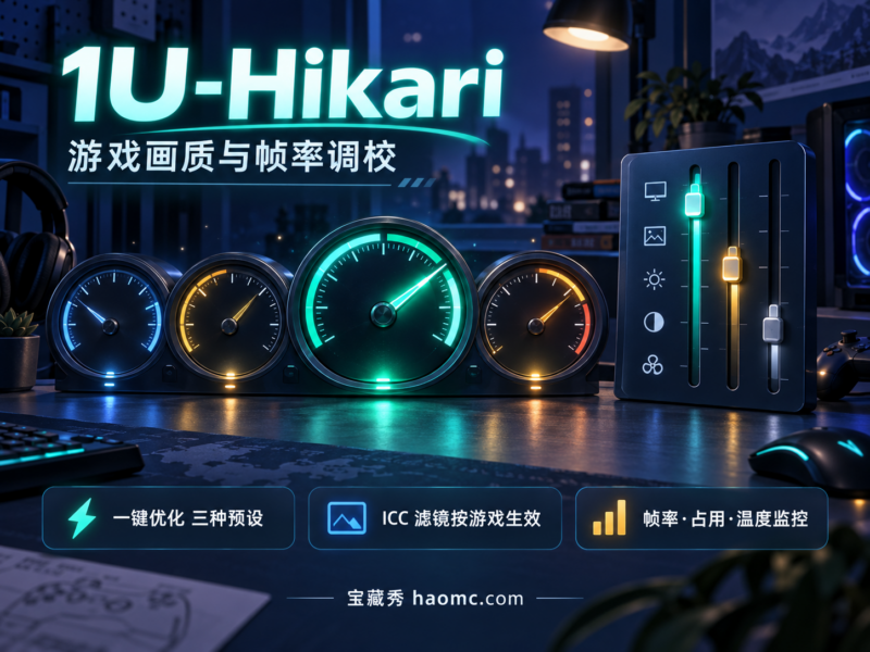 1U-Hikari 系统优化工具:游戏画质与帧率调校-宝藏秀