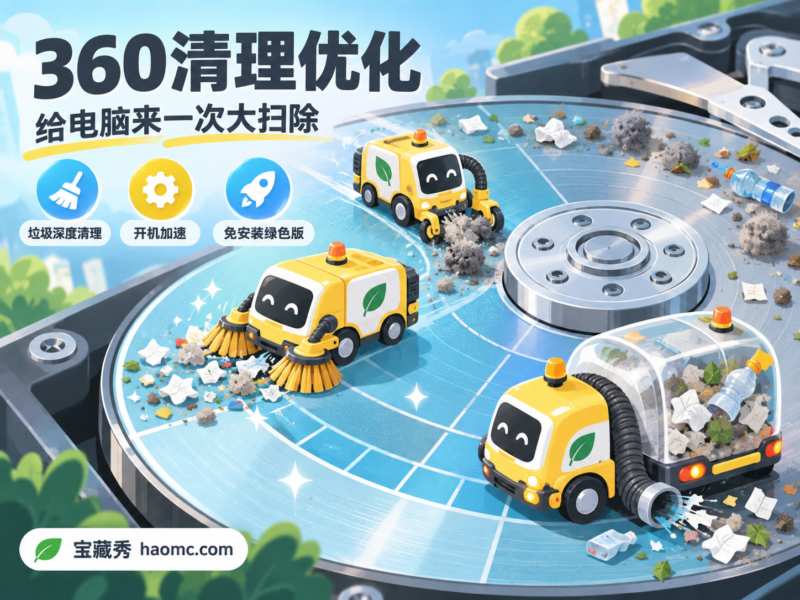 360清理优化 v14:垃圾清理与系统加速绿色工具-宝藏秀