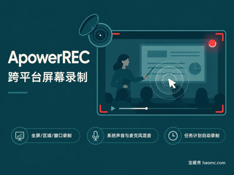 ApowerREC 傲软录屏 1.9.1.4:多模式录制与任务计划-宝藏秀