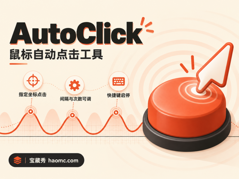 AutoClick 鼠标自动点击工具:坐标定位与连点设置-宝藏秀