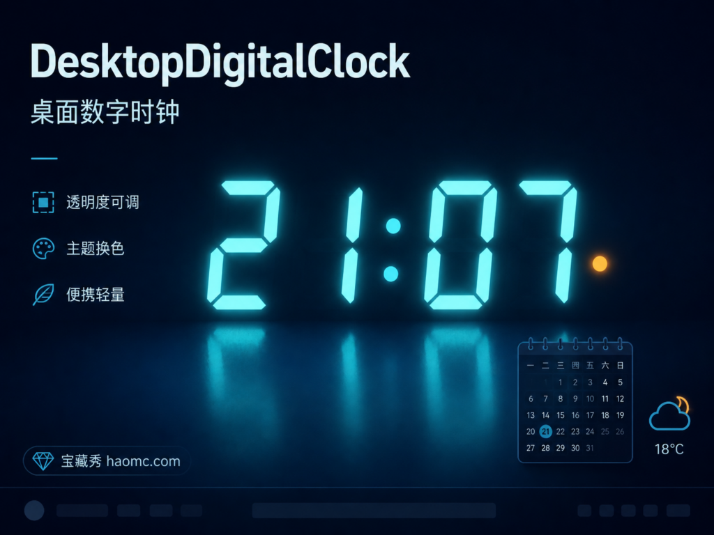 DesktopDigitalClock 桌面数字时钟功能主题插画