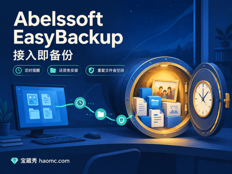 Abelssoft EasyBackup 备份工具：自动备份与数据还原-宝藏秀