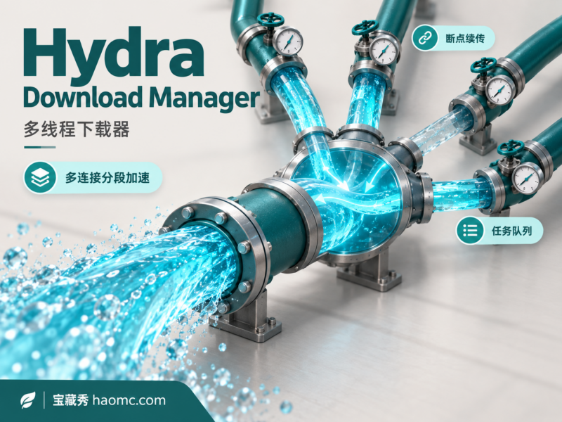 Hydra Download Manager 多线程下载器:分段加速与任务队列-宝藏秀