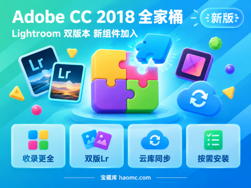 Adobe CC 2018 全家桶免费下载:全套软件合集介绍-宝藏秀
