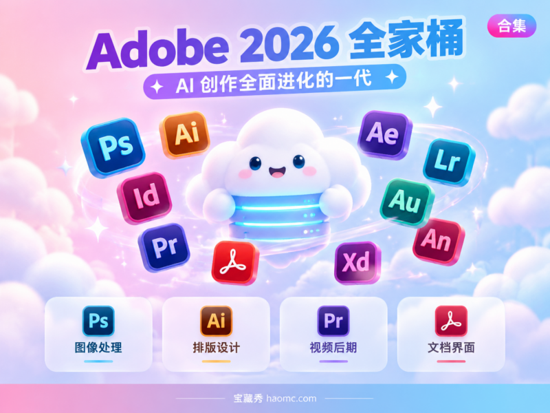 Adobe 2026 全家桶免费下载:全套软件合集介绍-宝藏秀