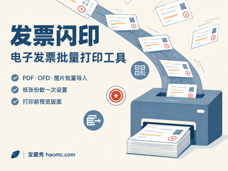 发票闪印 v4.9.20:电子发票批量打印工具-宝藏秀