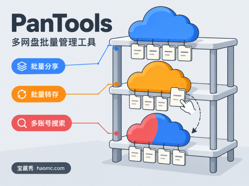 PanTools 多网盘批量管理工具:账号与文件集中管理-宝藏秀