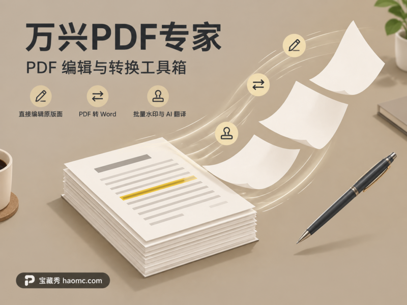万兴PDF专家 v12.2.1:PDF 编辑、转换与批量处理工具箱-宝藏秀