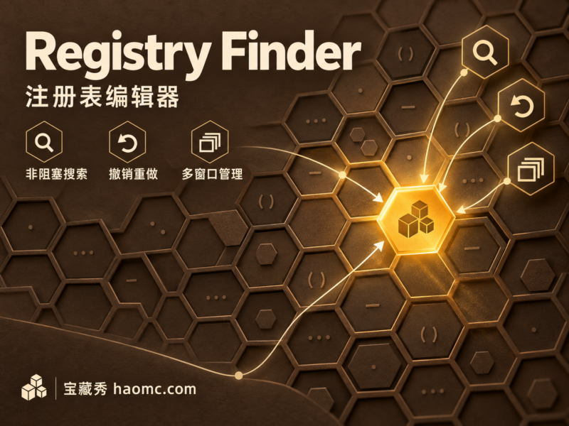 Registry Finder 注册表编辑器:搜索、撤销与多窗口管理-宝藏秀