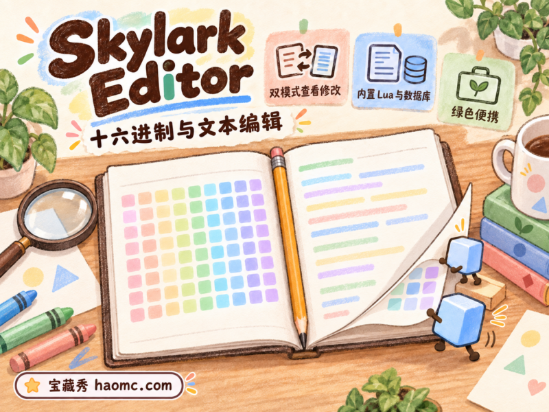 Skylark Editor 4.0:十六进制与文本双模式编辑器-宝藏秀