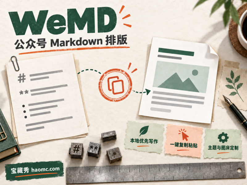 WeMD 公众号排版编辑器:本地 Markdown 写作与一键复制-宝藏秀