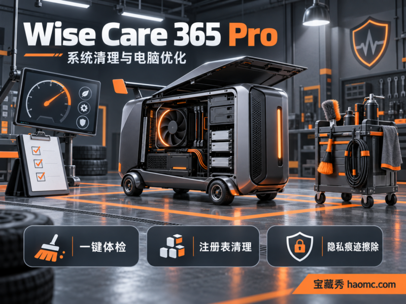 Wise Care 365 Pro 系统清理工具:体检、注册表与隐私维护-宝藏秀